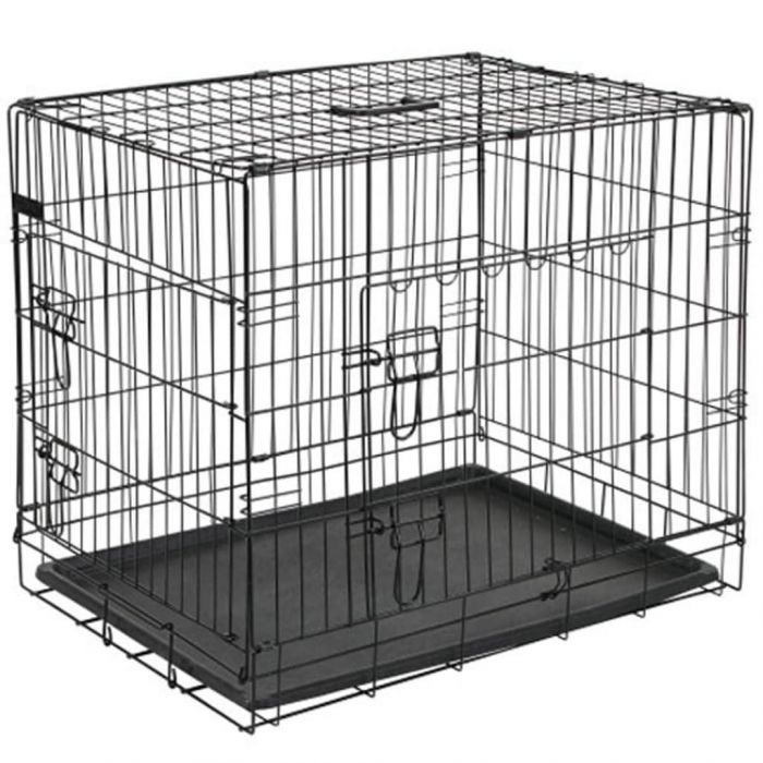 @Pet Dog Транспортна клетка за куче метална 63x44x50,5 см черна 15001