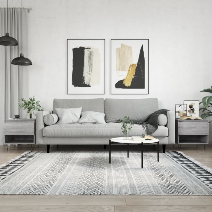 Кафе маси, 2 бр, сив сонома, 50x46x50 см, инженерно дърво