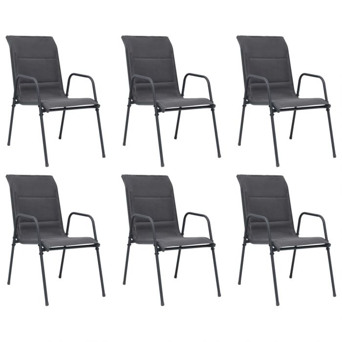 Стифиращи градински столове 4 бр стомана и Textilene антрацит