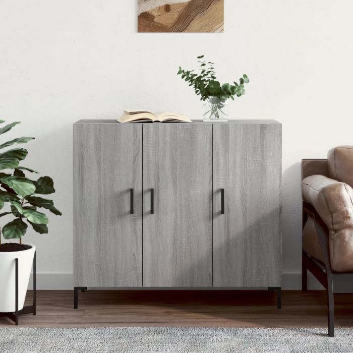 Сайдборд, Сив сонома, 90x34x80 см, инженерно дърво