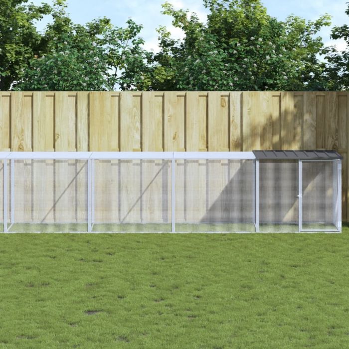 Клетка за пилета с покрив антрацит 1003x98x90 см стомана