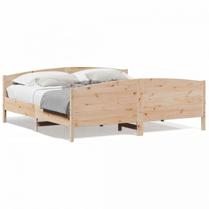 Рамка за легло без матрак 200x200 см масивна чамова дървесина