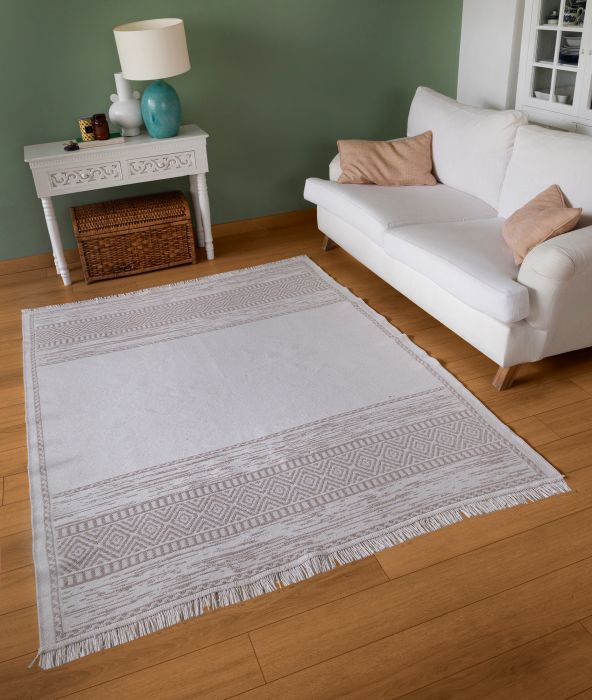 Килим за антре (80 x 300) 23003A - Бяло, Бежово Бяло
Бежово