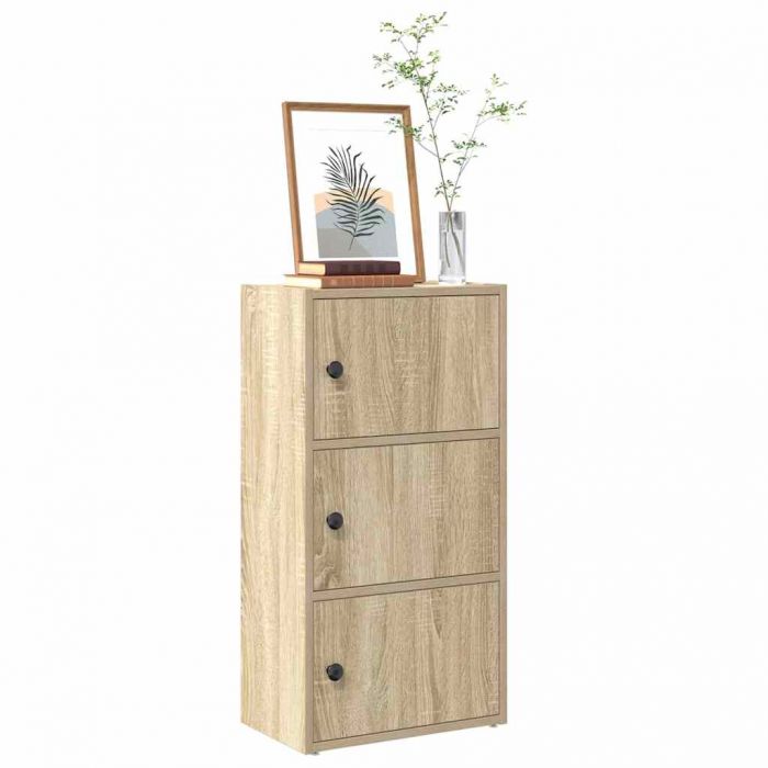 Библиотека, сонома дъб, 40x24x77 см, инженерно дърво