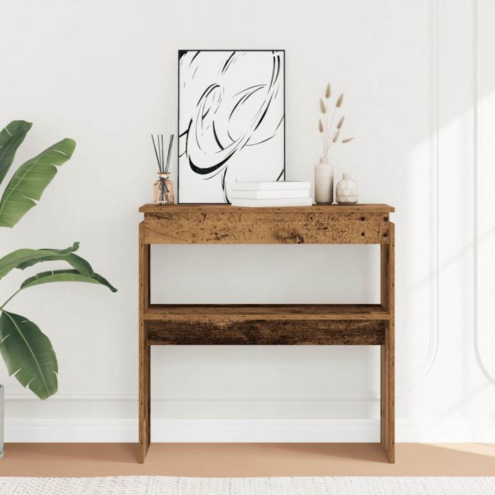 Конзолна маса от старо дърво 80x30x80 cm Инженерна дървесина