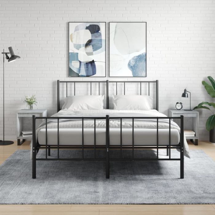 Нощни шкафчета 2 бр бетонно сив 40x35x50 см инженерна дървесина