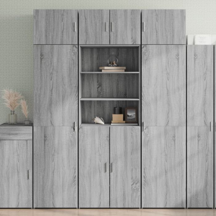 Висок шкаф, сив сонома, 70x42,5x185 см, инженерно дърво