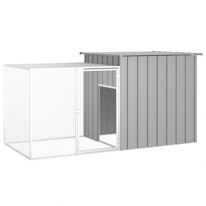 Клетка за зайци сива 200x91x100 см поцинкована стомана