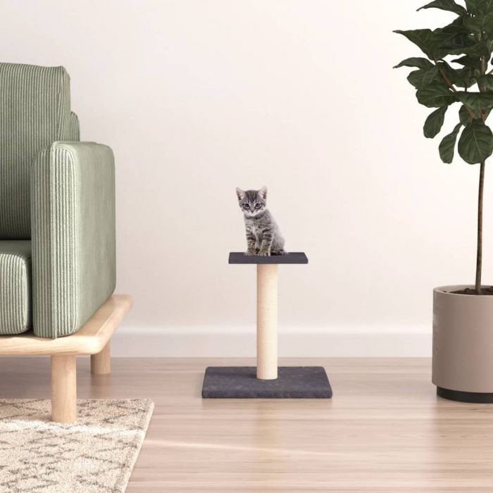 Котешка драскалка с платформа, тъмносива, 38 см