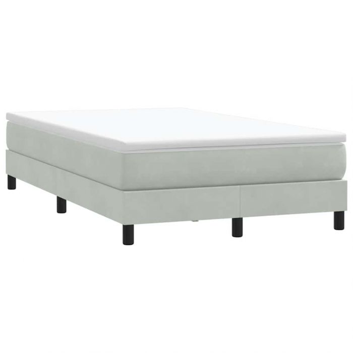Box Spring легло без матрак Светло сиво 120x210 cm кадифе