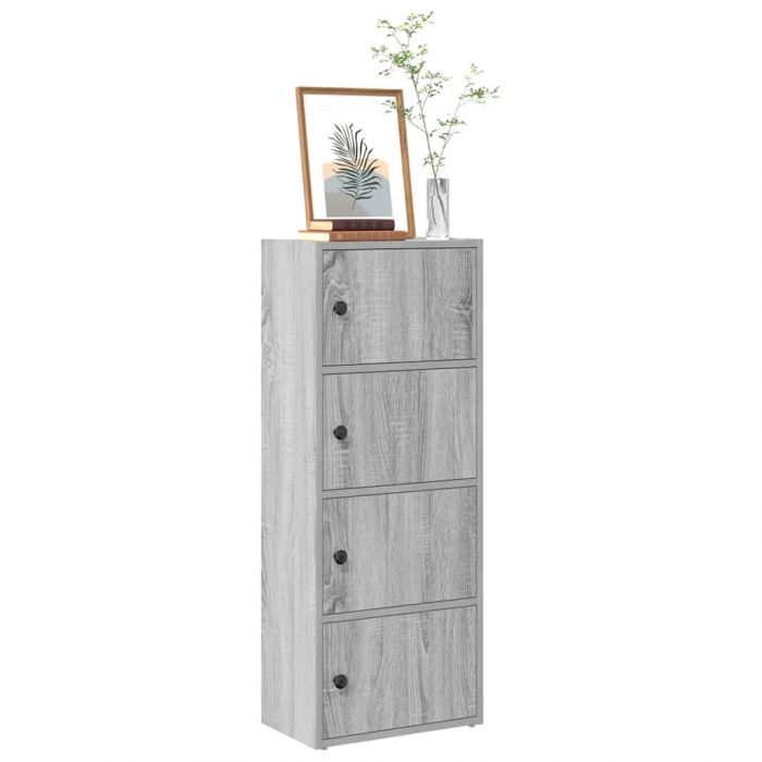 Библиотека, сив сонома, 40x24x102 см, инженерно дърво