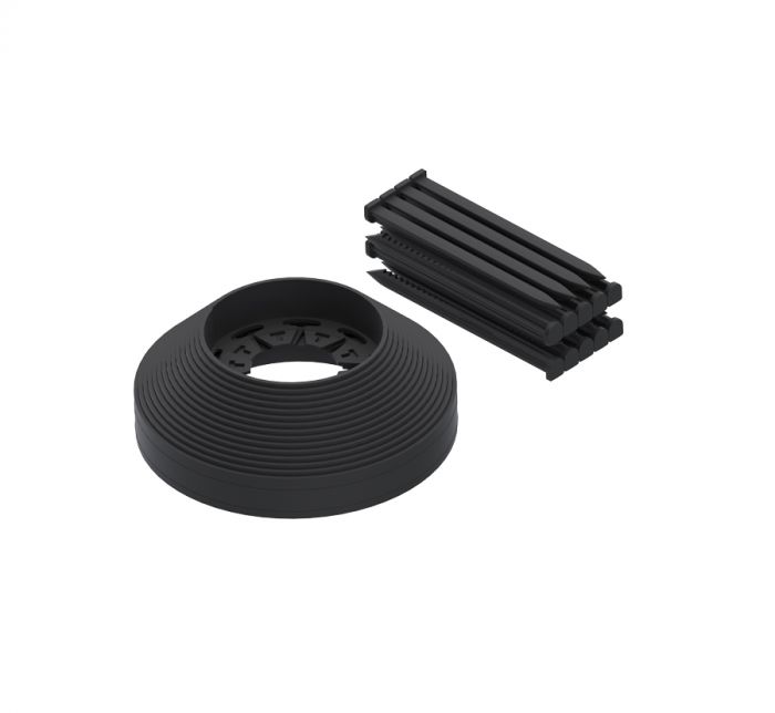 PE TERRA NewFixLight градински бордюр комплект, черен, котви (18 бр.) конектори (1 бр.) H38mm x L9m