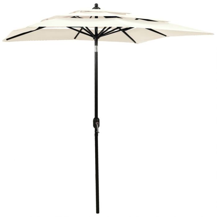 Градински чадър на 3 нива с алуминиев прът лазурносин 2