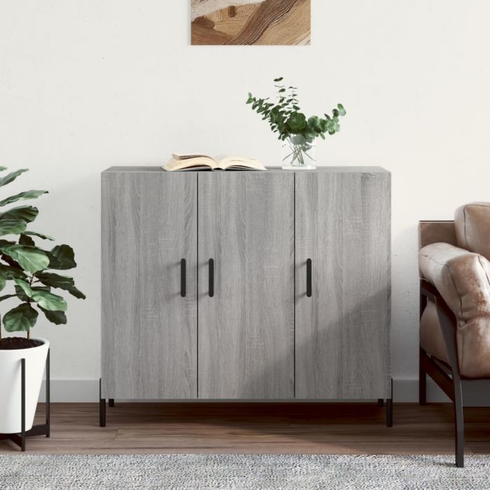 Сайдборд, Сив сонома, 90x34x80 см, инженерно дърво