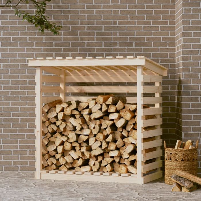 Поставка за дърва за огрев меденокафява 108x73x79 см бор масив