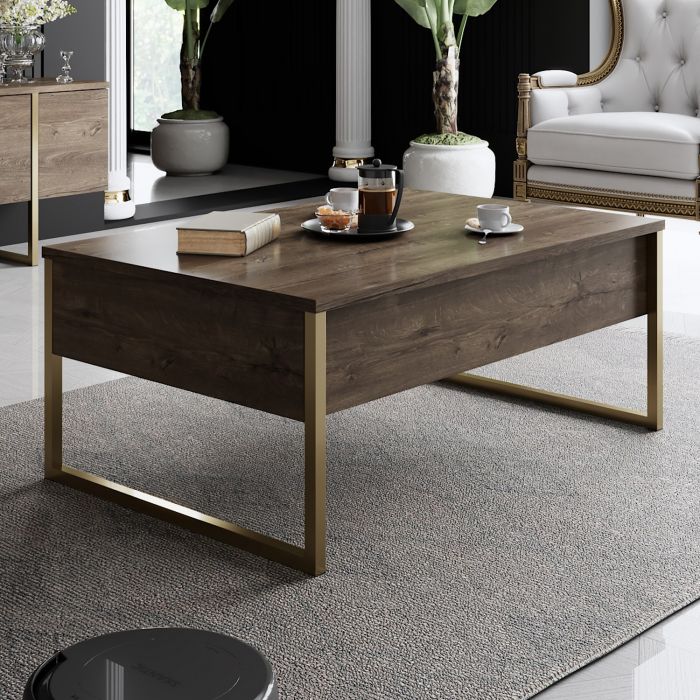 Кафе маса Luxe, цвят Орех Златен