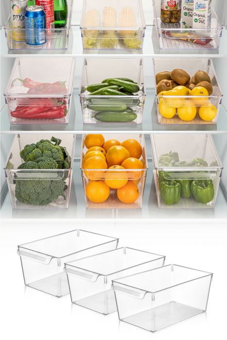 Комплект органайзери за хладилник (3 части) 728 Прозрачен