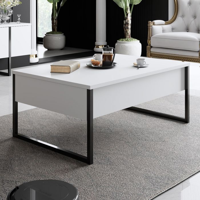 Кафе маса Luxe, цвят Бял Черен