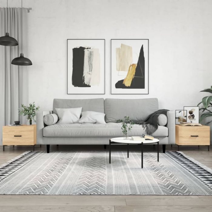 Кафе маси, 2 бр, дъб сонома, 50x50x40 см, инженерно дърво