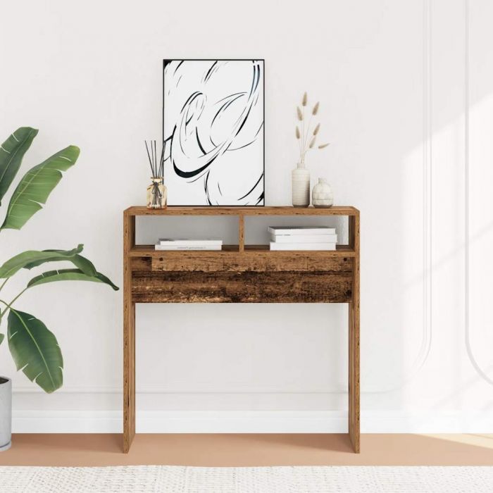 Конзолна маса Старо дърво 78x30x80 cm Инженерна дървесина