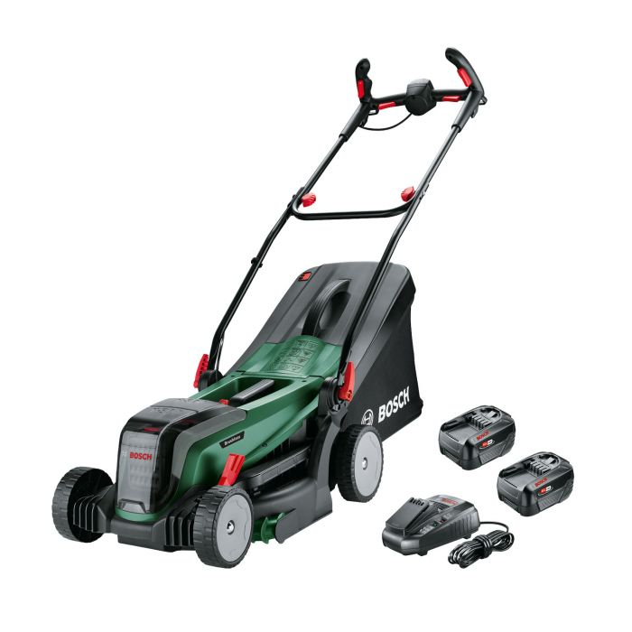 BOSCH UniversalRotak Акумулаторна косачка за трева 2x18 V 550 м² 37 см 40 л (06008B9E00)