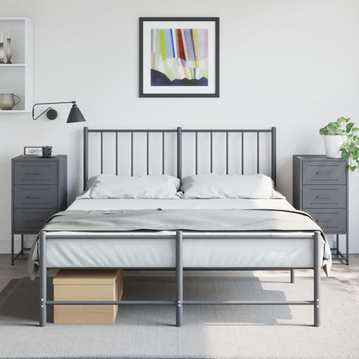 Нощни шкафчета 2 бр антрацит 36x39x78 см стомана