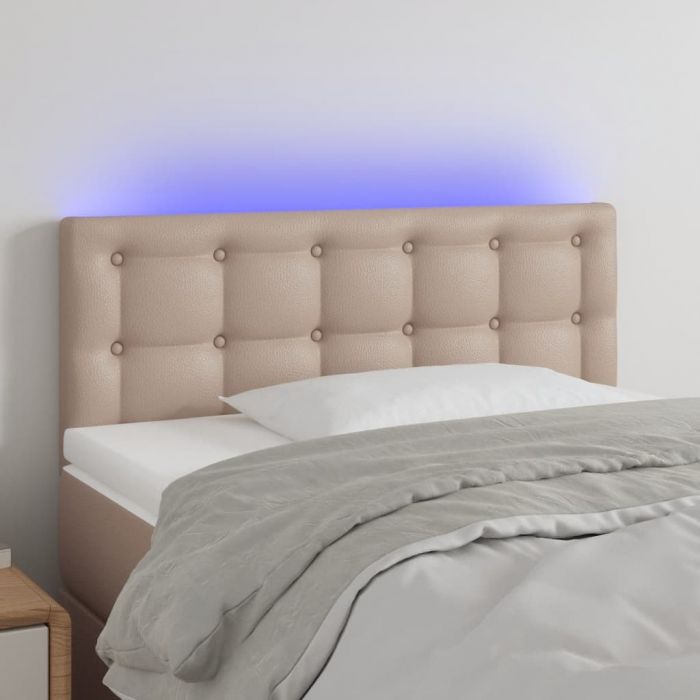 LED Горна табла за легло, капучино, 90x5x78/88 см