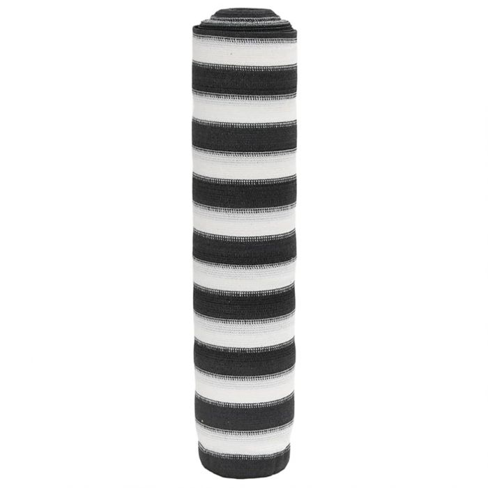 Засенчваща мрежа антрацит и бяло 2x25 м HDPE 150 г/м²