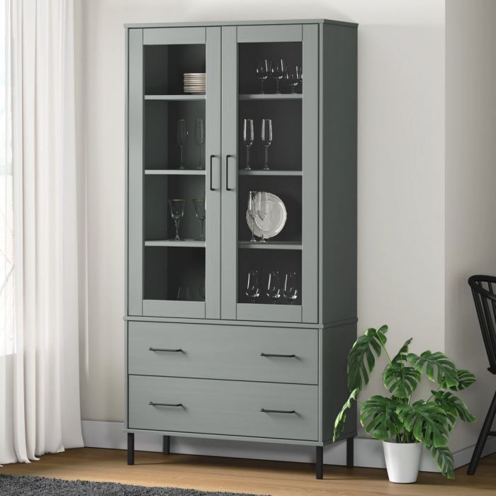 Библиотека с метални крака бяла 85x35x172