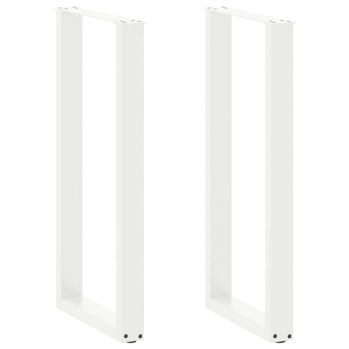 Крака за холна маса U-образна 2 бр бели 50x(100-101)см стомана