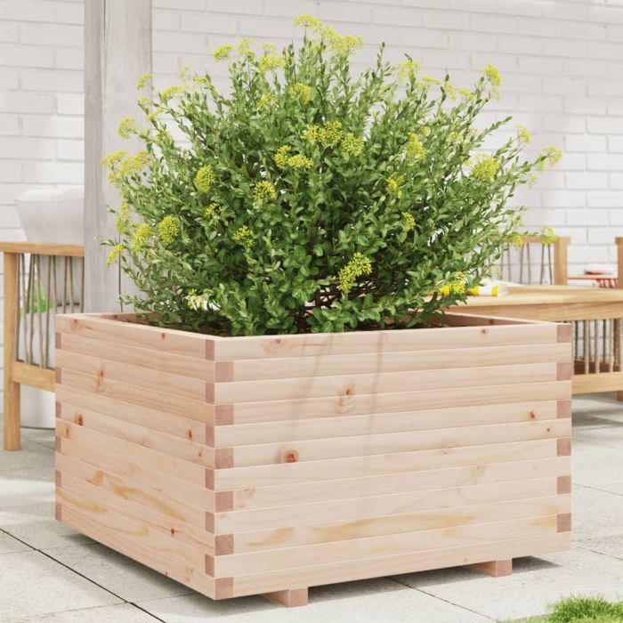 Градинска кашпа 80x80x49,5 см масивна борова дървесина