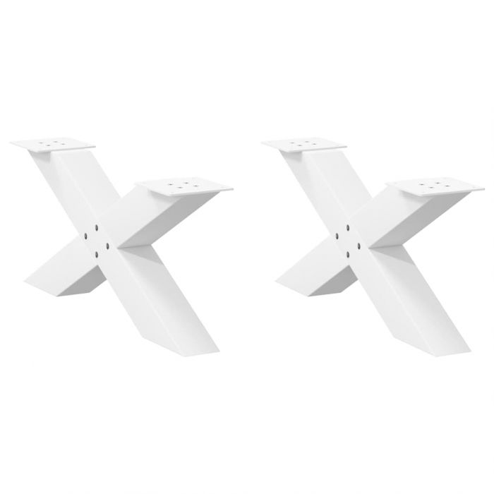 Крака за масичка за кафе с форма на буквата X 2 бр., бели