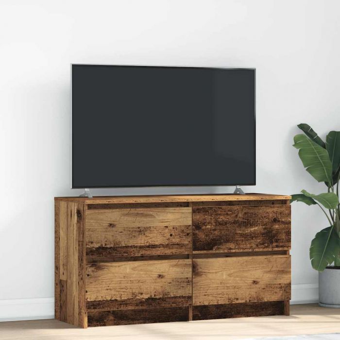 ТВ шкаф Старо дърво 100x35x54 cm Инженерна дървесина