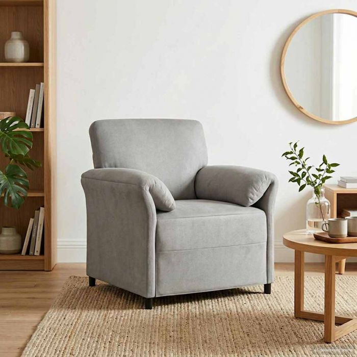 Диван с едно seating Светлосиво 88 x 83 x 95 см Кадифе