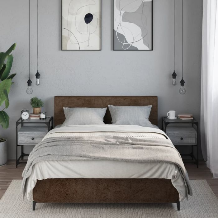 Нощни шкафчета 2 бр сив сонома 40x40x55 см инженерно дърво