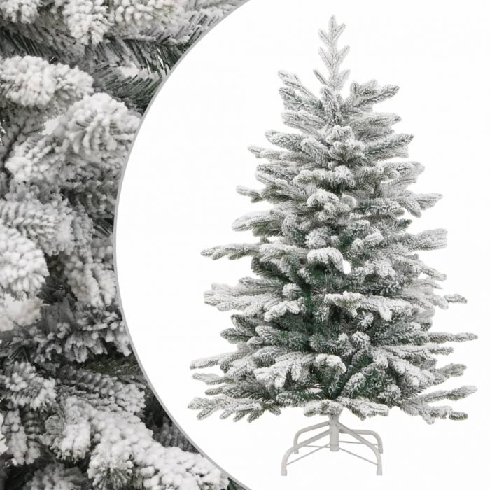 Изкуствена коледна елха с шарнири и флокиран сняг 120 см