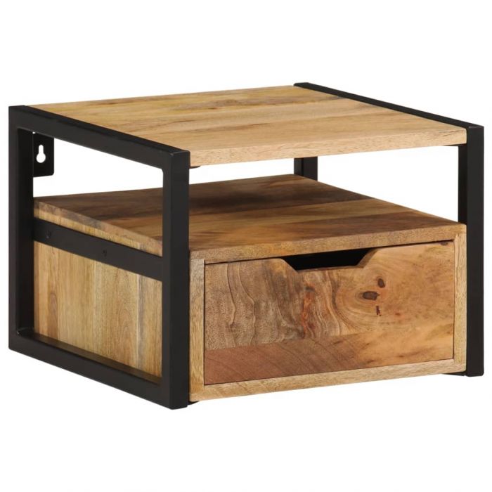 Стенно нощно шкафче 35x35x25 см масивна акация