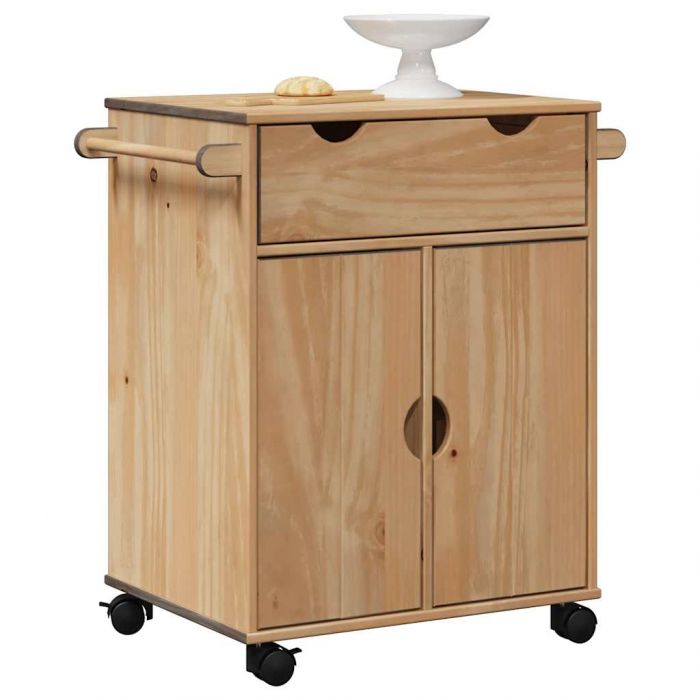 Кухненска количка OTTA 59x45x80 см борово дърво масив
