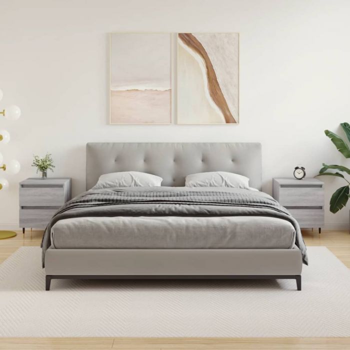Нощни шкафчета 2 бр сив сонома 40x35x50 см инженерно дърво