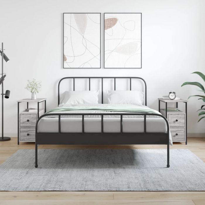 Нощни шкафчета 2 бр сив сонома 30x60x60 см инженерно дърво