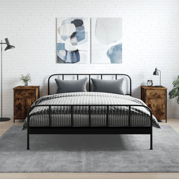 Нощни шкафчета 2 бр опушен дъб 40x42x60 см инженерно дърво