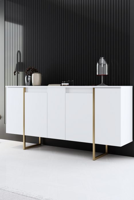Конзола Luxe, цвят Бял Златен