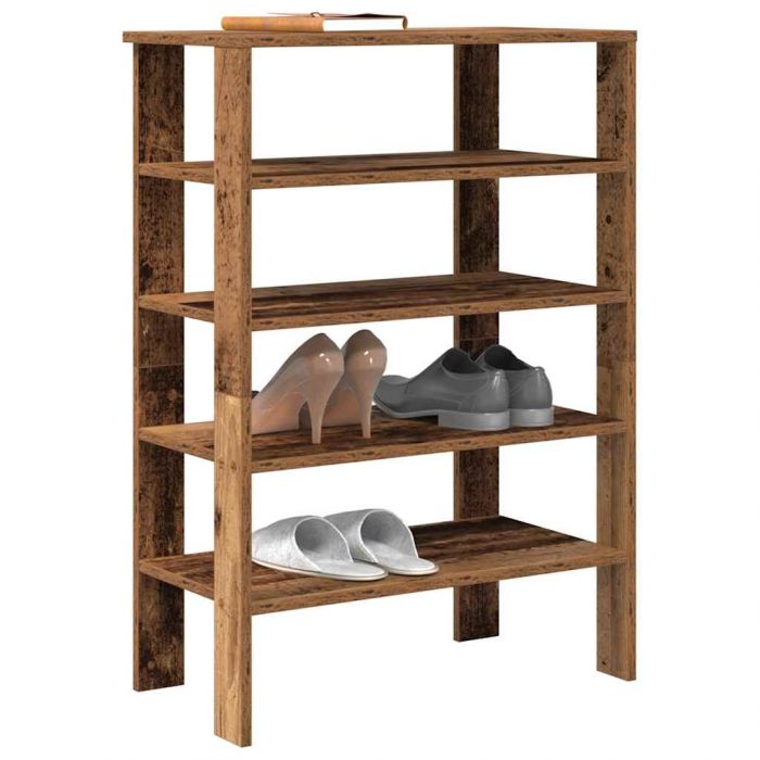 Етажерка за обувки, старо дърво, 61x32x87,5 см, инженерно дърво
