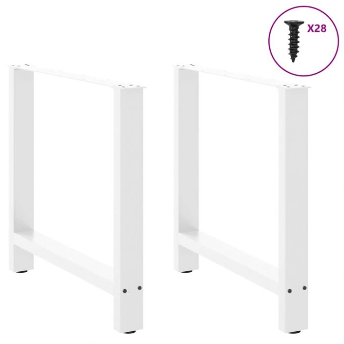 Крака за трапезна маса бели 2 бр. 70x(72-73) cm стомана