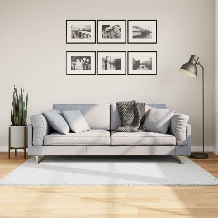 Килим OVIEDO с къс косъм, сив, 120x120 см