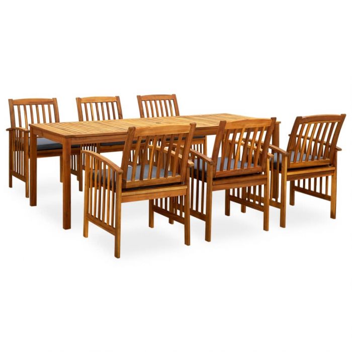 3058092  7 Piece Garden Dining Set with Cushions Solid Acacia Wood (45963+2x312131)