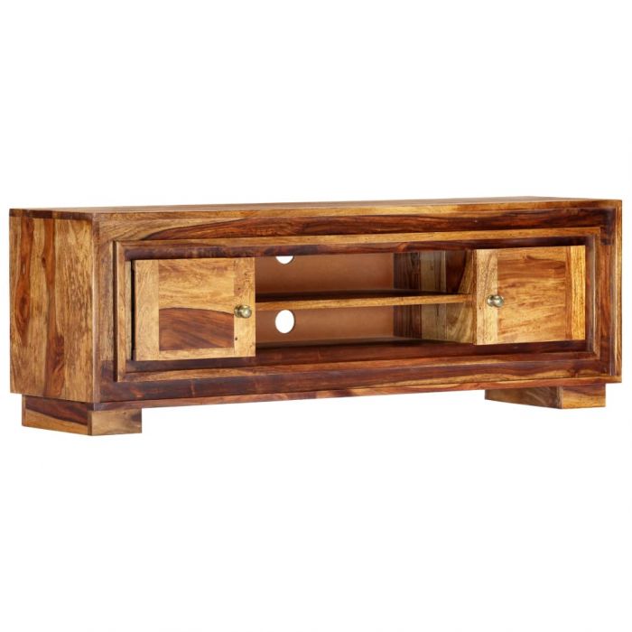 ТВ шкаф Ratliff, 118x30x40 cм, шишамово дърво масив