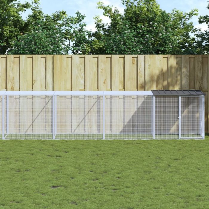 Клетка за пилета с покрив антрацит 803x98x90 см стомана