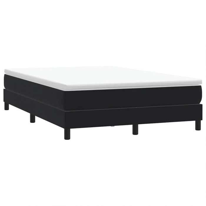 Box Spring Легло без матрак Черно 160x210 cm Кадифе
