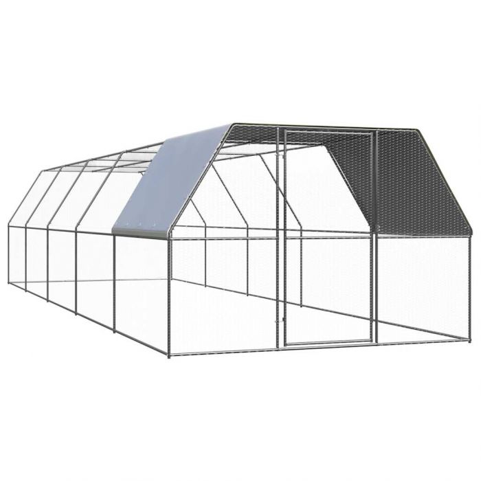 Клетка за пилета, 3x10x2 м, поцинкована стомана